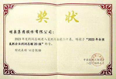 2023年全國氮肥企業利潤總額20強
